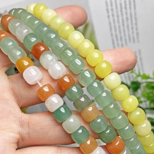 6×8mm Natural Jade Aventurine Rondelle Spacer Loose Beads,DIY handmade Jewelry Making Beaded accessories,15 inches one starand