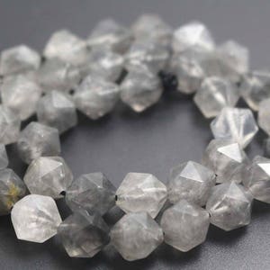 Quartz Faceted Beads,Natural Faceted Crystal Quartz Beads,15 inches one starand