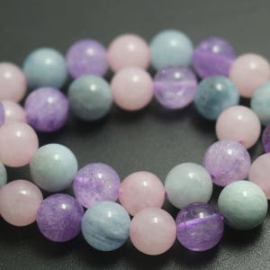 Natural Dream Purple Crystal Quartz Round Smooth and Round Beads,8mm/10mm/12mm Quartz Beads,15 inches one starand image 1