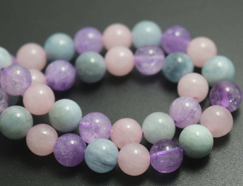 Natural Dream Purple Crystal Quartz Round Smooth and Round Beads,8mm/10mm/12mm Quartz Beads,15 inches one starand image 1