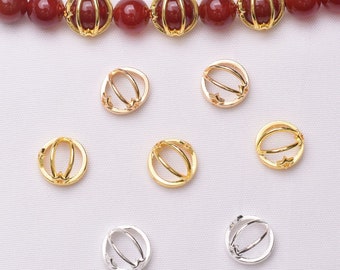 50 bagues en plaqué or 18 carats, accessoires de perles pour bracelet bricolage, bague en forme d'étoile, bagues en perles d'espacement, matériau du bracelet