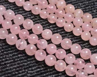 Natural Pink Morganite Smooth and Round Beads,6mm/8mm/10mm/12mm Pink Morganite Beads,15 inches one strand
