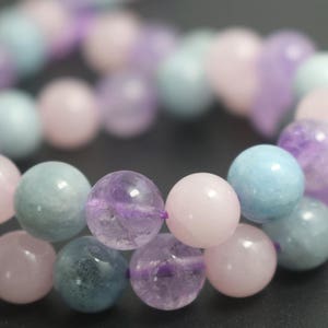 Natural Dream Purple Crystal Quartz Round Smooth and Round Beads,8mm/10mm/12mm Quartz Beads,15 inches one starand image 2