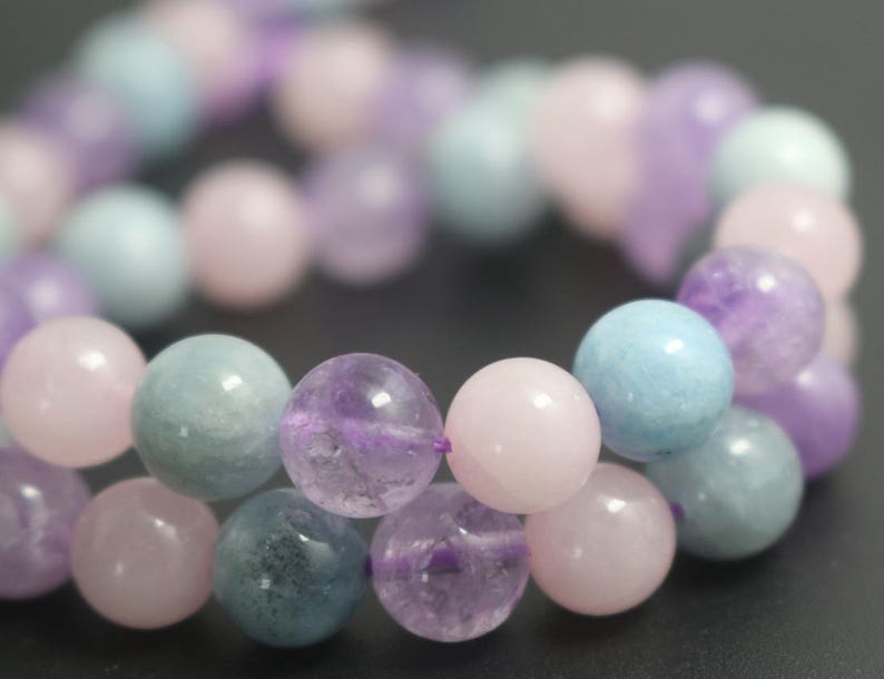 Natural Dream Purple Crystal Quartz Round Smooth and Round Beads,8mm/10mm/12mm Quartz Beads,15 inches one starand image 2