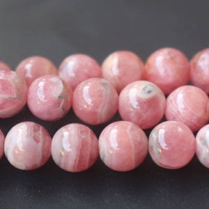 Natural AAA Rhodochrosite Beads,6mm/8mm/10mm/12mm Natural Smooth and Round Rhodochrosite Gemstone Beads,15 inches one starand