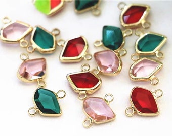 8x12mm Edge micro-inlaid zircon,inlaid pendant,bracelet necklace earrings handmade DIY Jewelry Accessorise,10 pendants