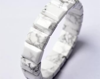 Natural White howlite Beads Elastic Bracelet,White Howlite Beaded Bracelet,Jewelry Gift Bracelet,wholesale bracelet,bulk bracelet supply
