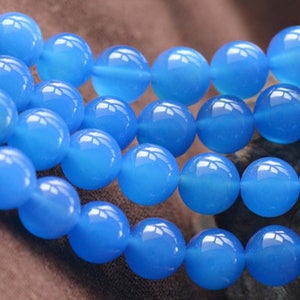 Blue Agate Smooth and Round Beads,6mm/8mm/10mm/12mm Agate Wholesale Bulk Supply,15 inches one starand