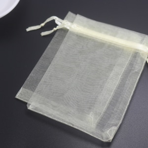 100 pcs Ivory Organza Gift Bags, Ivory Organza Bag,Gift Bag, Ivory Organza Jewelry Bags