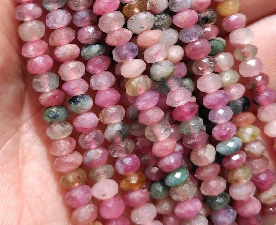 Perline Di Pietra Preziosa Sfaccettata Rotonda Di Rodonite Da 4 Mm, Filo Completo Da 16" Di Pietre Naturali / NSF4-15 - Italia - Foto 13
