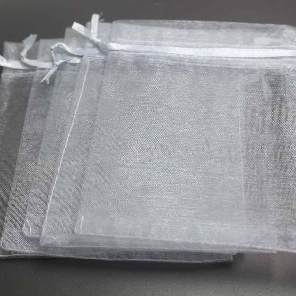 100 pcs Grey Organza Gift Bags,Grey Organza Bag,Gift Bag,Gray Organza Jewelry Bags