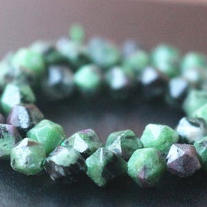 Ruby Zoisite Faceted Nugget Beads,6mm/8mm/10mm/12mm Faceted Ruby Zoisite Nugget Beads,15 inches one starand