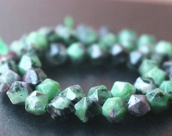 Ruby piedras preciosas facetas pepita granos, 6mm / 8mm / 10mm / 12mm rubí Zoisite pepita los granos tallados, uno starand de 15 pulgadas