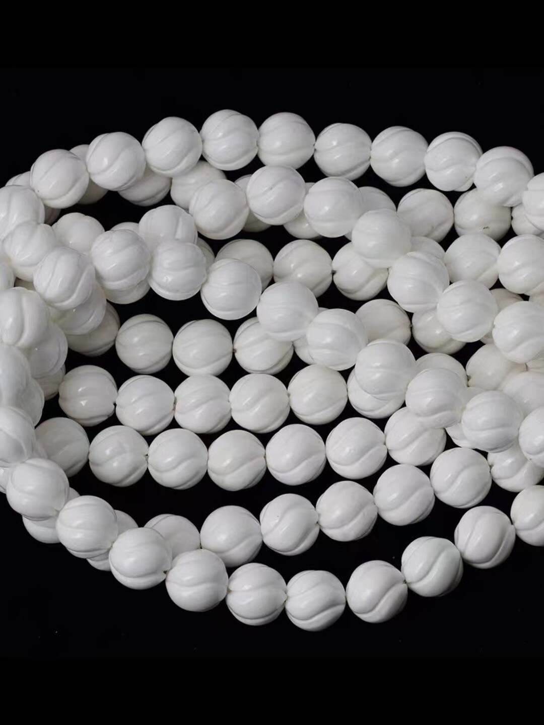 Natural Faceted White Shell Pearls Round Beads,6mm/8mm/10mm/12mm White ...