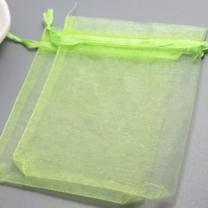 100 pcs Green Organza Gift Bags,Green Organza Bags,Gift Bag,Green Organza Jewelry Bags