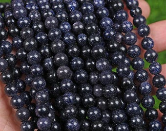Blue Sandstone Smooth Round Stone Beads,Sand Stone beads,Jewelry making beads,15 inch one strand