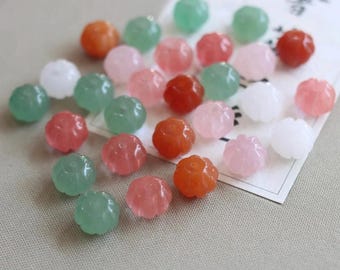 10 beads Natural Aventurine Rose Quartz pumpkin beads,hand-carved pumpkin loose beads,handmade spacer beads DIY accessories