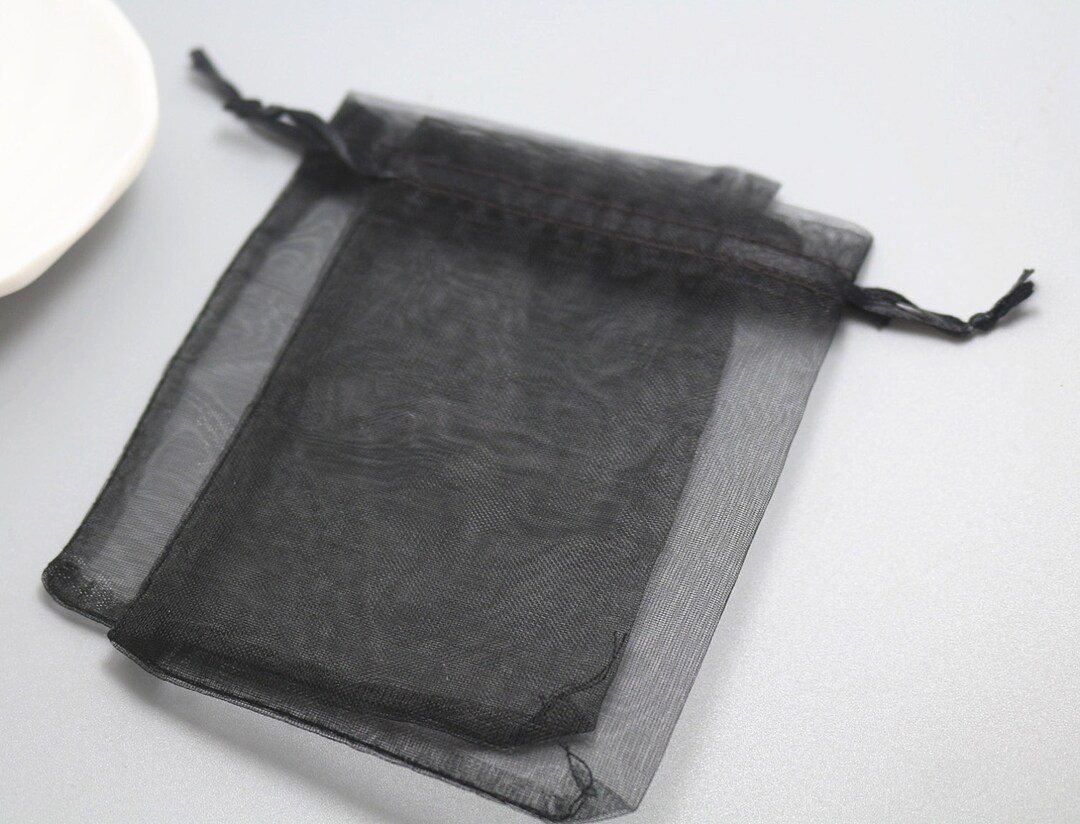 100 Pcs Black Organza Gift Bags,black Organza Bag,gift Bag,black