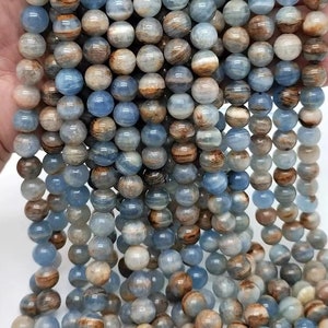 Natural Blue Calcite  Smooth and Round Beads,4mm/6mm/8mm/10mm/12mm Calcite DIY Beads Supply,Topaz Beads,15 inches one starand