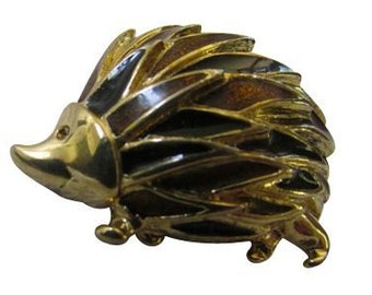 Hedghog 1960's Figural Enameled Pin