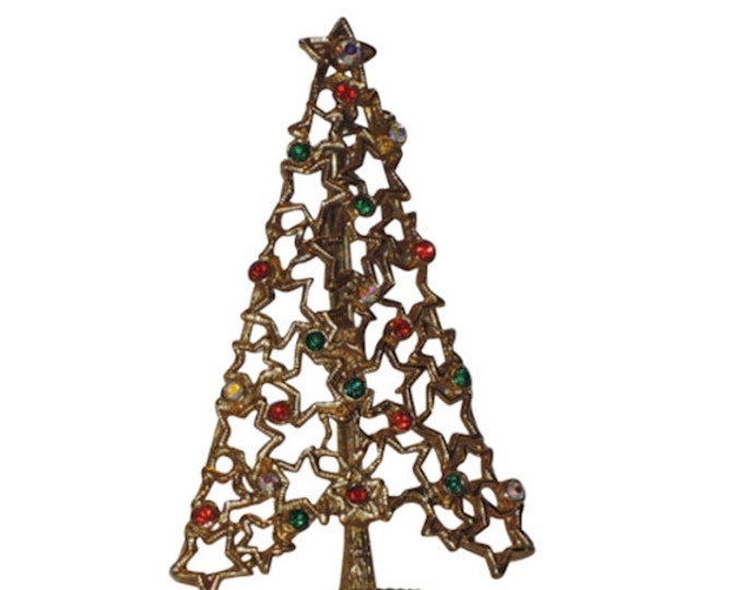 Tancer II Cutout Stars Christmas Tree Pin RARE Book Piece Etsy