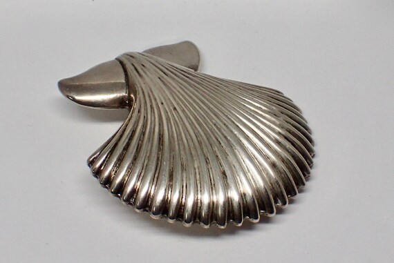 Kabana Sterling Scallop Shell Whale Tail Brooch P… - image 5