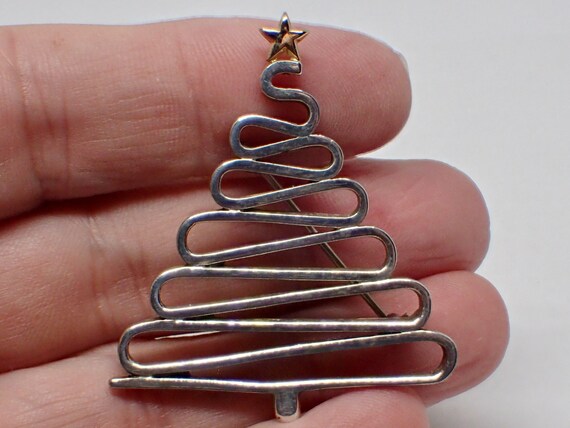 Coskow Signed Christmas Tree Pin Brooch, Sterling… - image 2