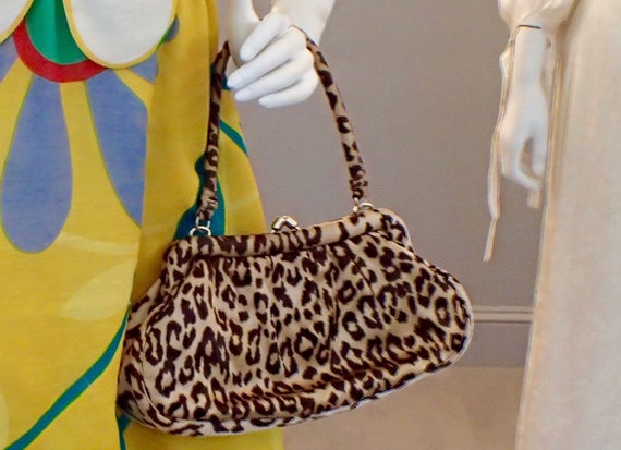 Leopard Print Silk Purse Handbag Banana Republic … - image 1