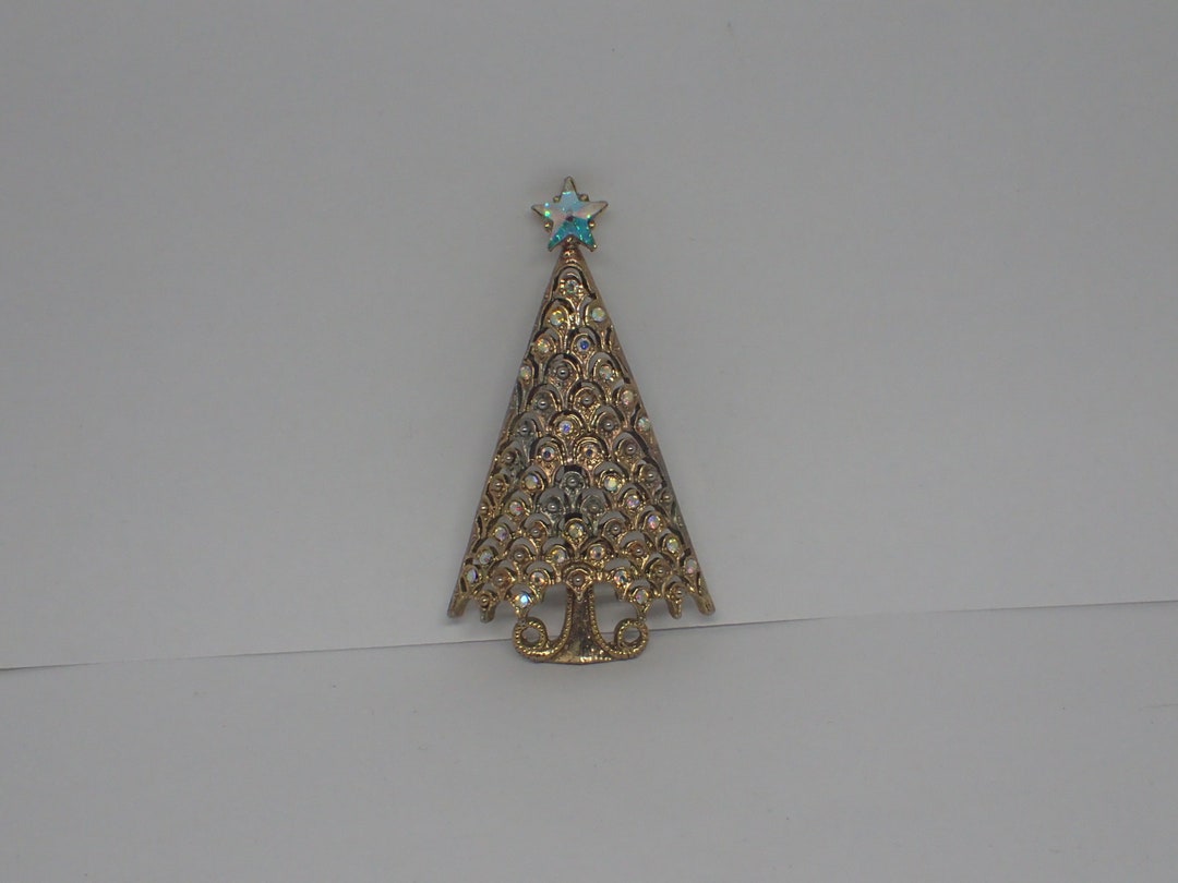 Tancer II Christmas Tree Pin Swarovski Crystal Star Custom Etsy UK