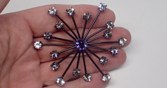 Atomic Space Age Mid Century Sputnik Starburst Brooch Pendant