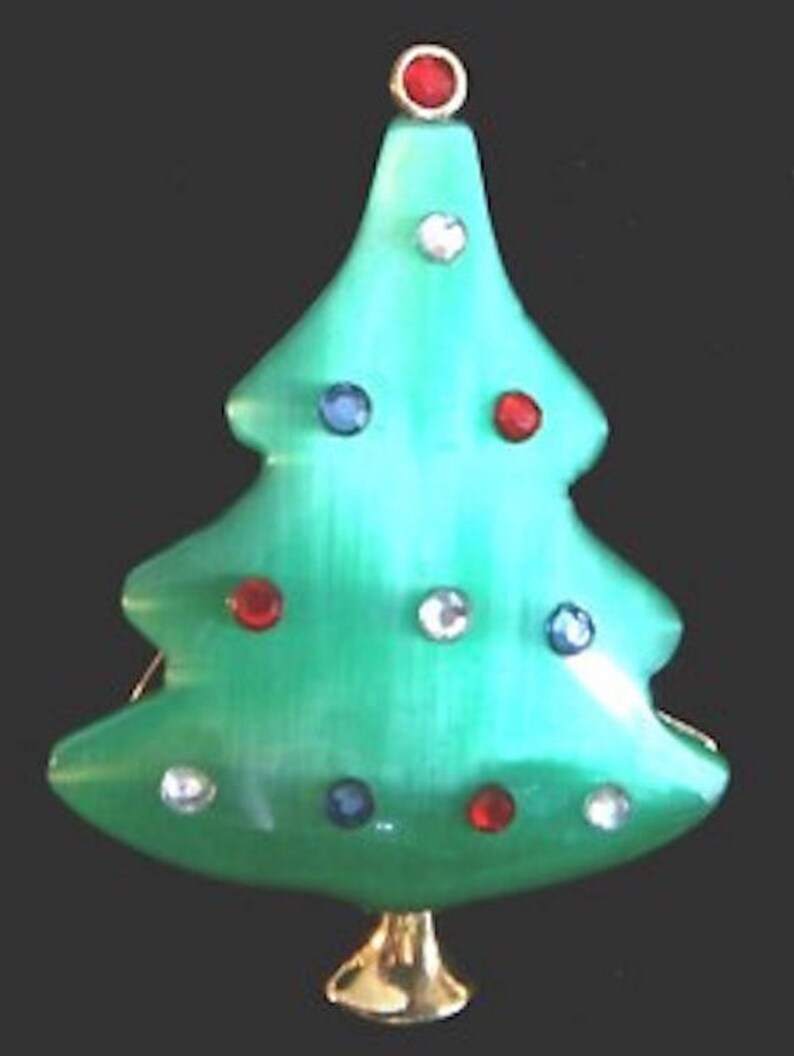 RARE Vintage Liz Claiborne Christmas Tree Pin SCARCE Satin Etsy