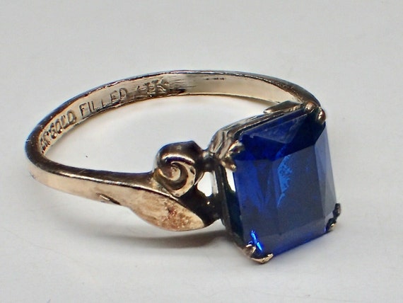 Uncas Sapphire Blue Spinel 10K Yellow Gold Filled… - image 2