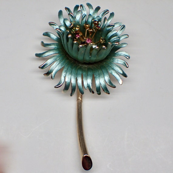 Kramer NY 3D Flower Brooch, Mid Century Vintage 1… - image 3