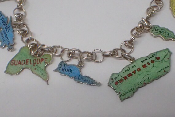 Caribbean Islands Charms Bracelet Vintage 1950s M… - image 3