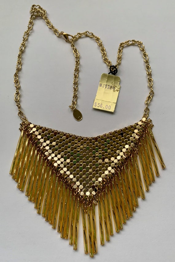 Hobe 1979 Necklace Vintage RARE, Gold Plated Mesh… - image 6