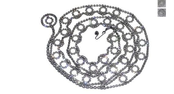 1960's Clear Rhinestone Circle Belt