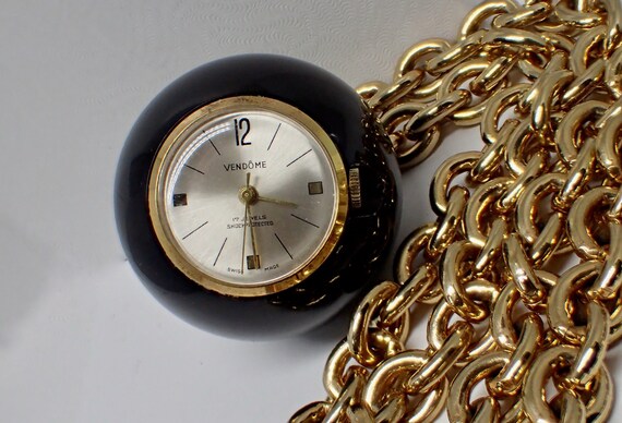 1960s Vendome Watch Pendant Necklace 