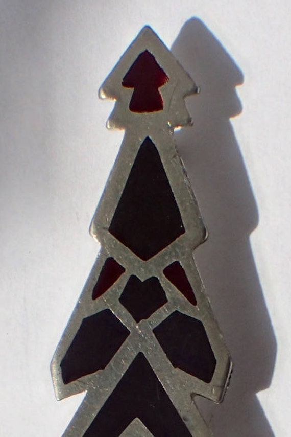 Art Deco Thunderbird Design Christmas Tree Pin, R… - image 2