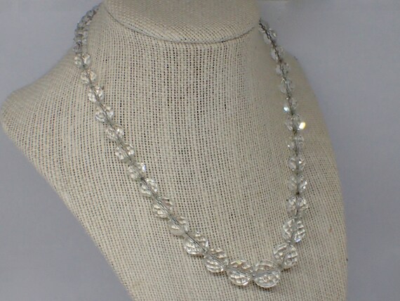 Rock Crystal Faceted Beads & Sterling Silver Chai… - image 2