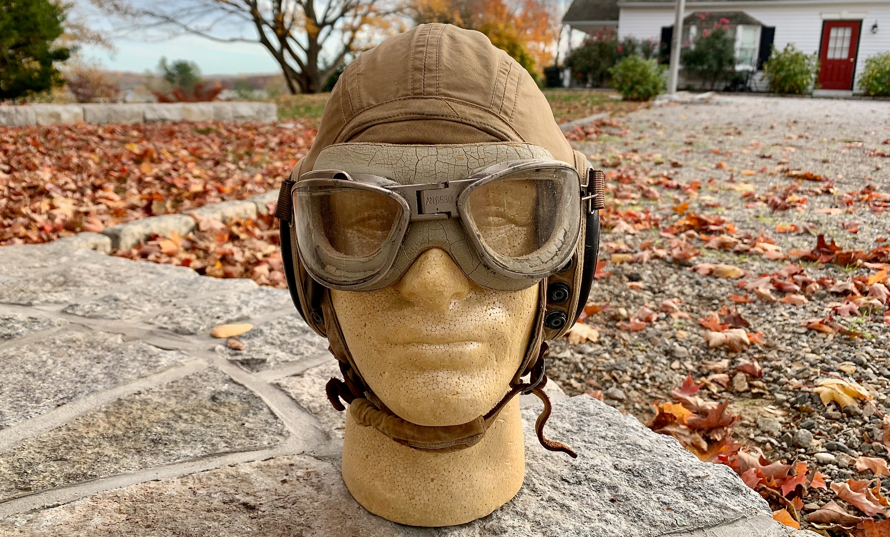 WWII Pilot Flight Helmet & Goggles Chas Fischer AN6530 Summer Etsy