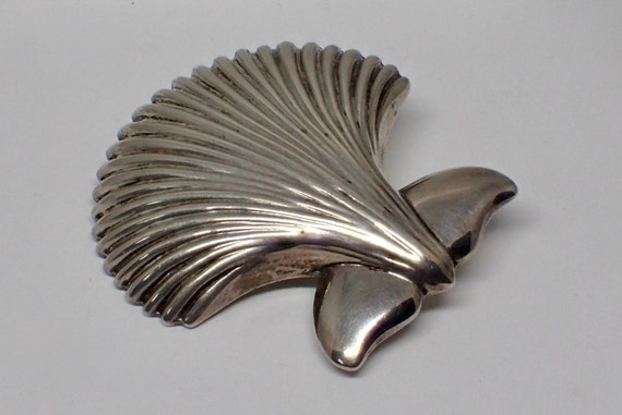 Kabana Sterling Scallop Shell Whale Tail Brooch P… - image 3