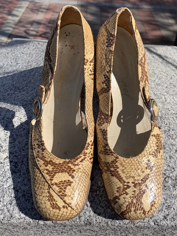 Python Pumps Mid Century 1960’s Vintage Leather Anima… - Gem
