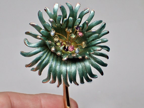 Kramer NY 3D Flower Brooch, Mid Century Vintage 1… - image 2