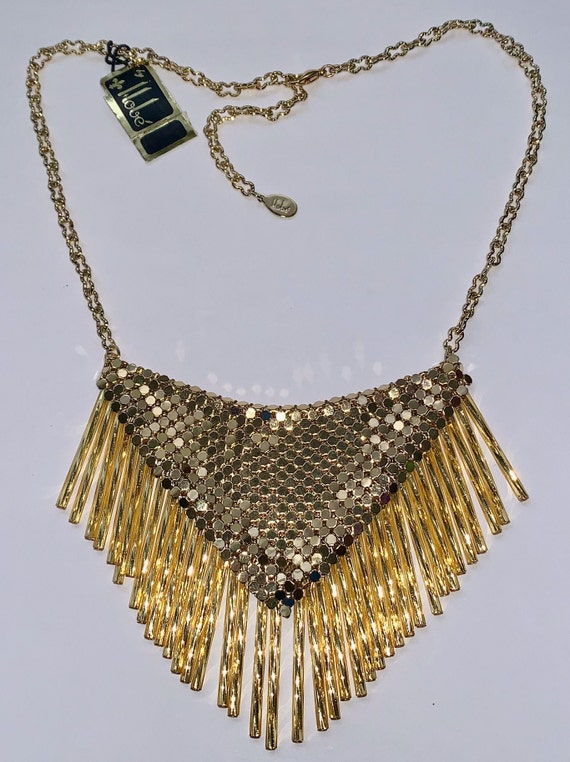 Hobe 1979 Necklace Vintage RARE, Gold Plated Mesh… - image 3