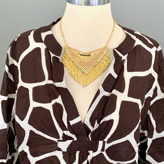 Hobe 1979 Necklace Vintage RARE, Gold Plated Mesh… - image 2
