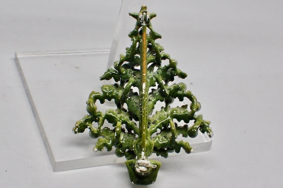 Lisner Christmas Tree Topiary Pin, Vintage Mid Ce… - image 2