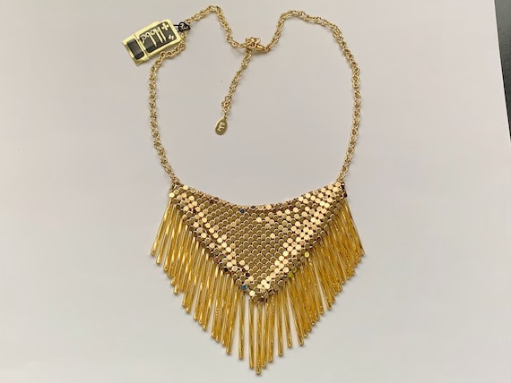 Hobe 1979 Necklace Vintage RARE, Gold Plated Mesh… - image 1