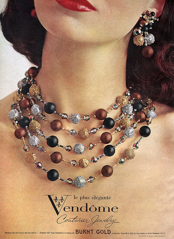 Vendome 1960 Burnt Gold 5-Strand Necklace. Mid Ce… - image 2