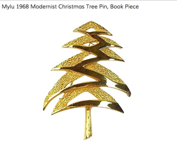 Mylu 1960's Zig-Zag Christmas Tree Pin, RARE Book… - image 1