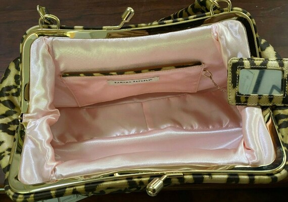Leopard Print Silk Purse Handbag Banana Republic Vintage 1990s Y2K